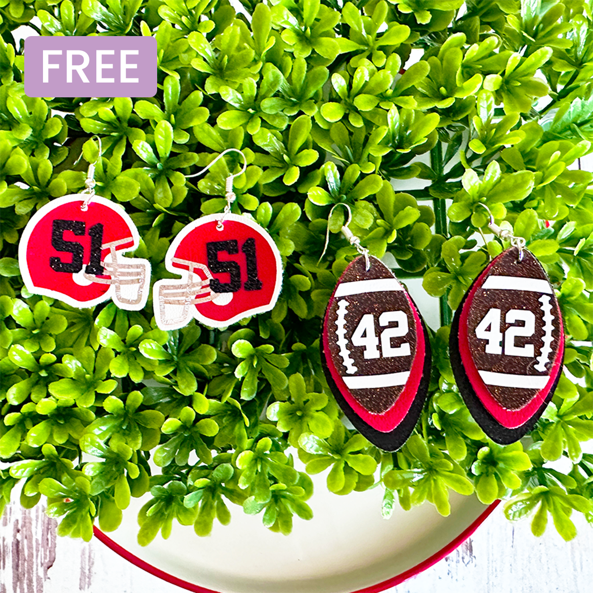 Personalized Helmet and Football Earrings