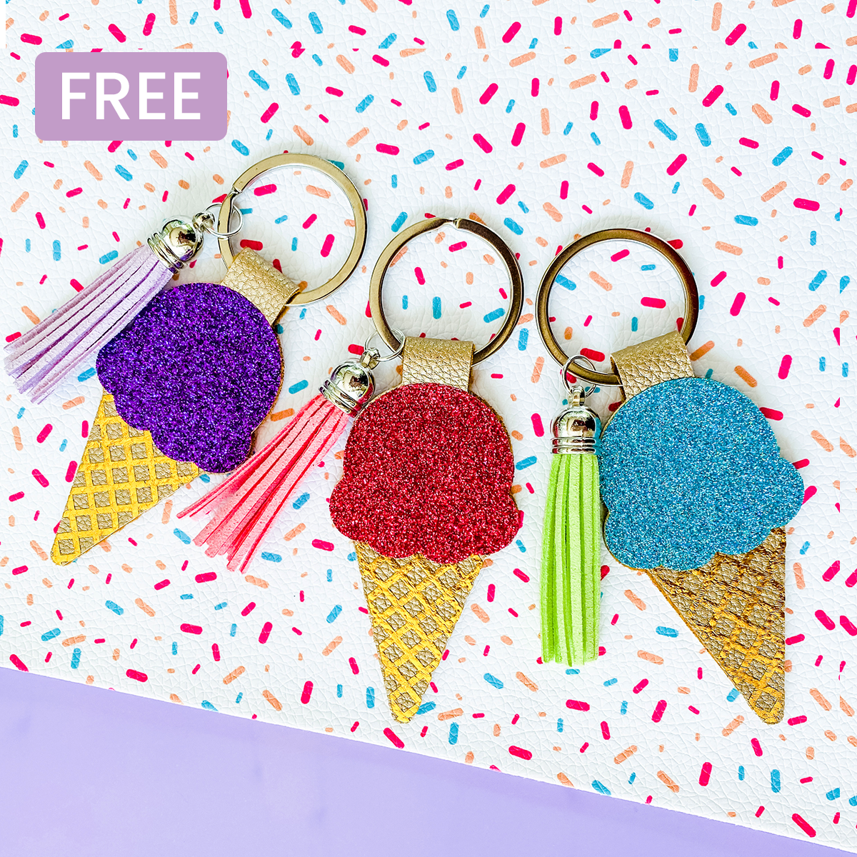 Ice Cream Cone Keychain