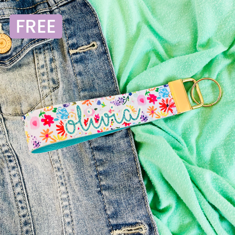 Personalized Faux Leather Wristlet