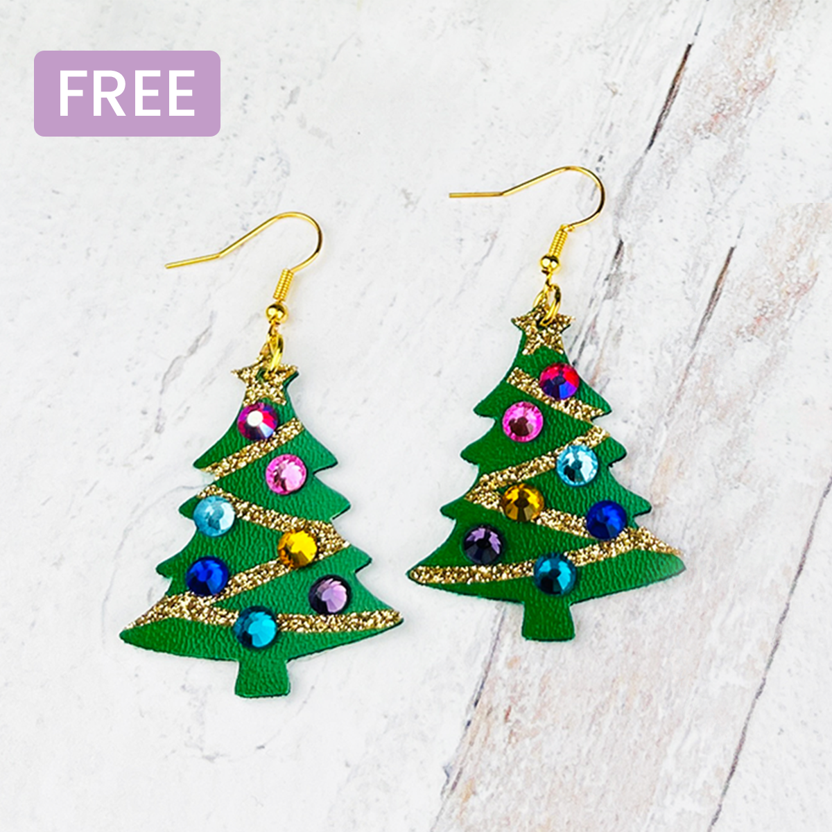 Decorated Christmas Tree Earrings