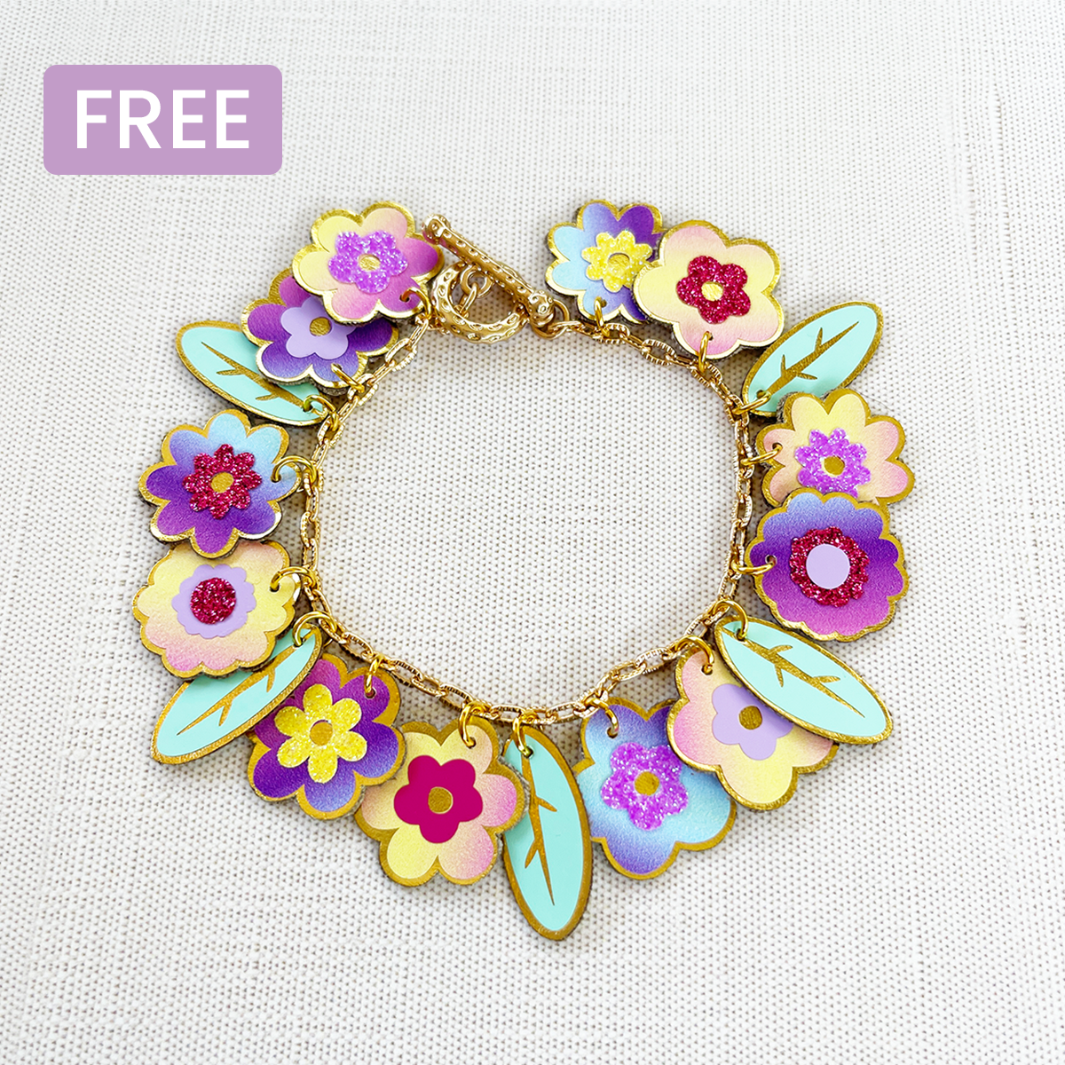Spring Flowers Charm Bracelet