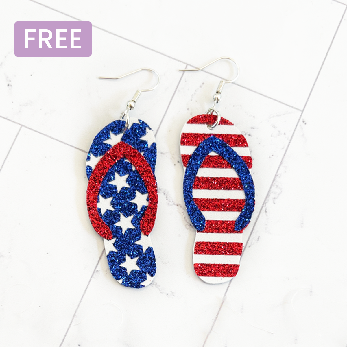 Stars & Stripes Flip Flop Earrings