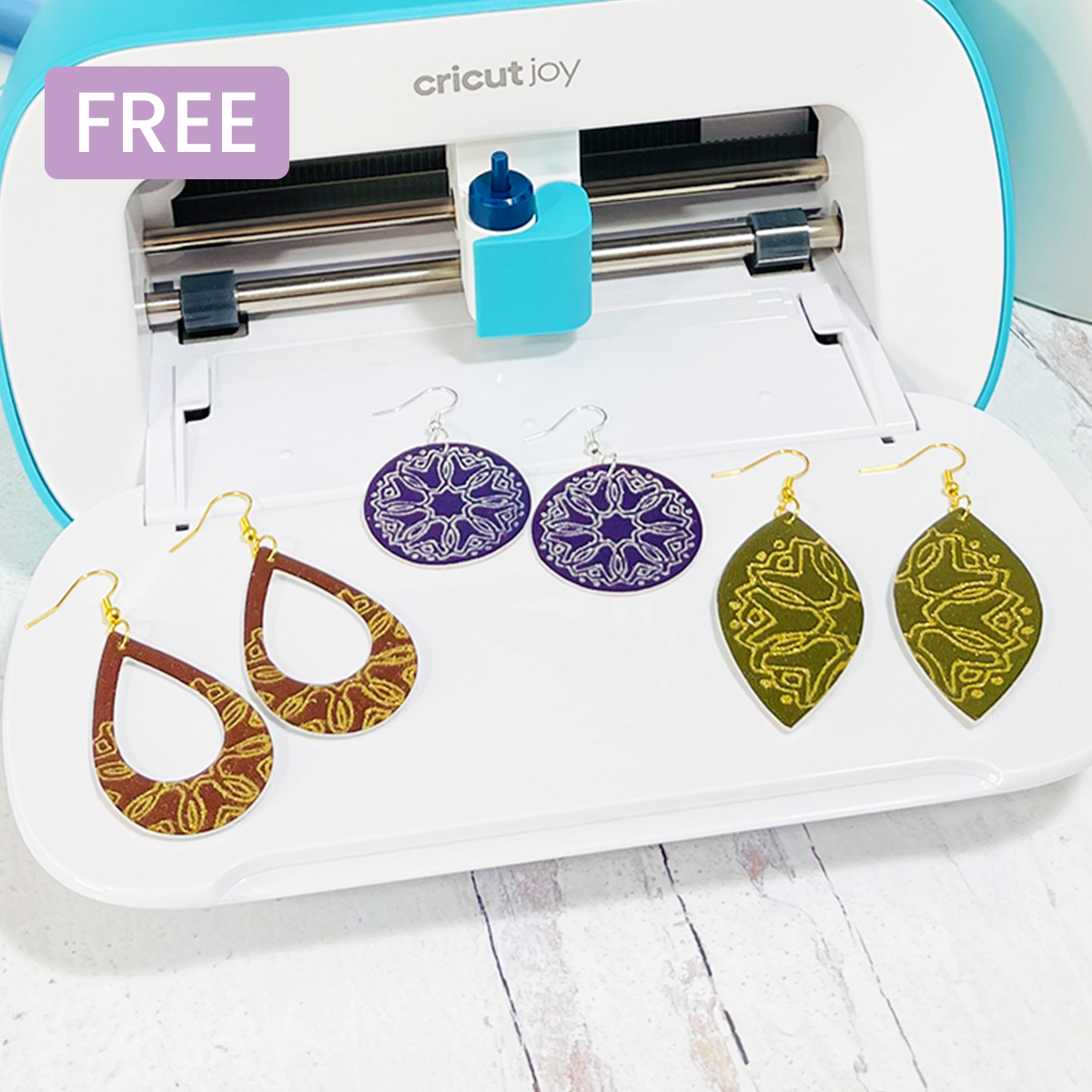 Foiled Faux Leather Earrings #1